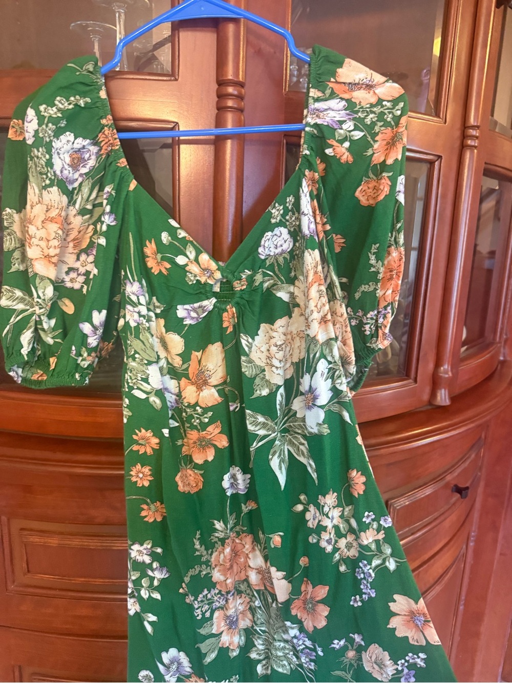 Sim & Sam Green Floral Dress – Size Small